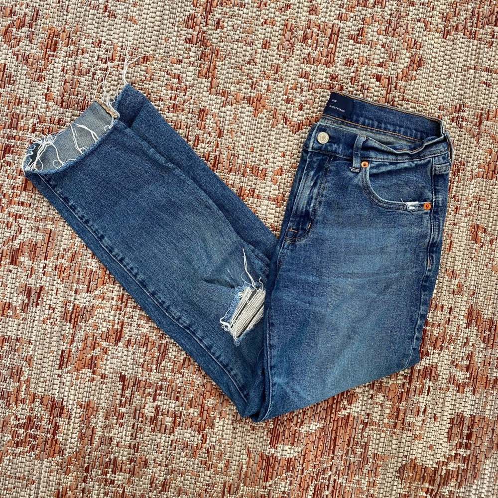GAP Midrise Distressed Girlfriend Jeans
